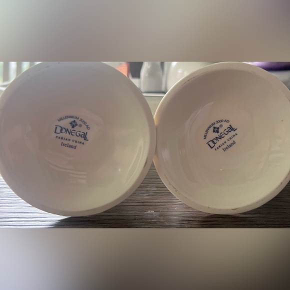 Claddagh Candlestick Holders Porcelain gold trim ivory white Donegal Parian - Picture 5 of 13